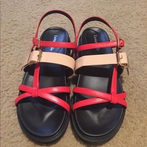 Red & Tan Sandals